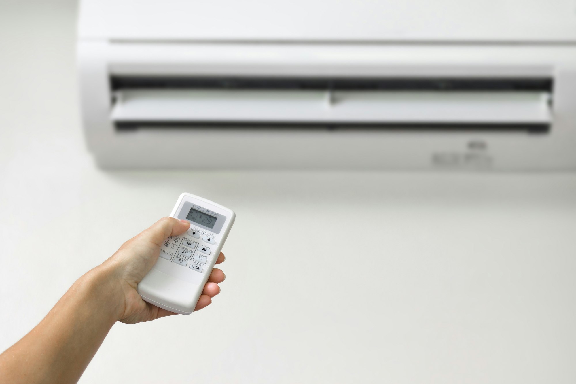 Remote control of the air conditioner AC